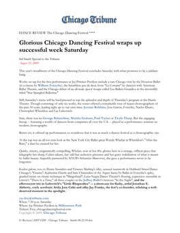 Glorious Chicago Dancing Festival Wraps up Successful Week Saturday