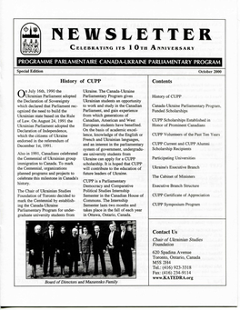 CUPP Newsletter Fall 2000