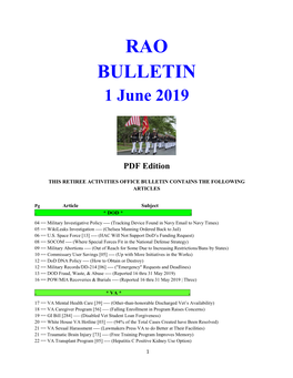RAO BULLETIN 1 June 2019