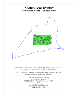 A Natural Areas Inventory of Union County, Pennsylvania