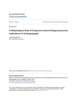 Polygonaceae) and Implications for Its Biogeography