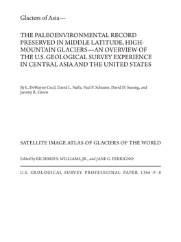Glaciers of Asia— the PALEOENVIRONMENTAL