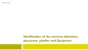 (1) Identification of the Common Laboratory Glassware, Pipettes and Equipment Copy