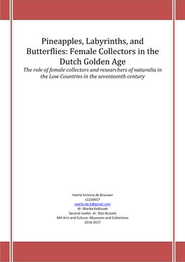 A Female Culture of Botanical Collecting in the Dutch Golden