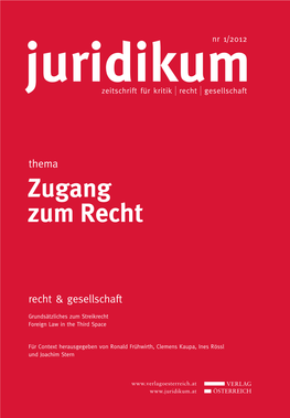 Uridikum Zeitschrift Für Kritik Recht Gesellschaft Nr 1/2012