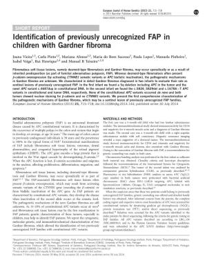 Identification of Previously Unrecognized FAP in Children With