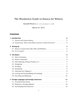 The Woodnotes Guide to Emacs for Writers