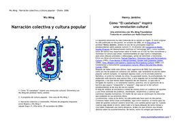 Narración Colectiva Y Cultura Popular – Otoño 2006