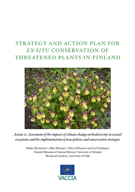 Strategy and Action Plan for Ex-Situ Conservation of Threatened Plants in Finland