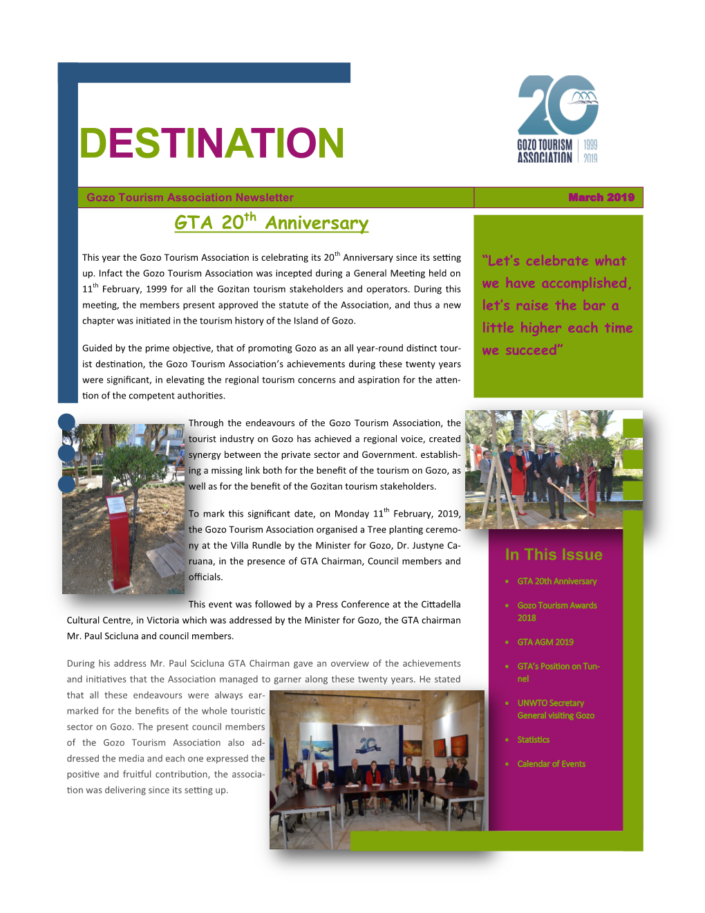 Destinations Newsletter March 2019