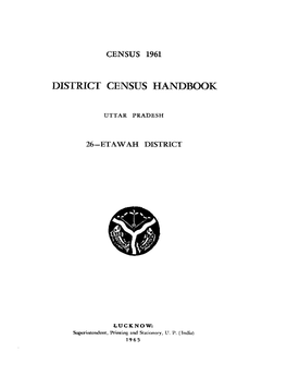 District Census Handbook, 26-Etawah, Uttar Pradesh