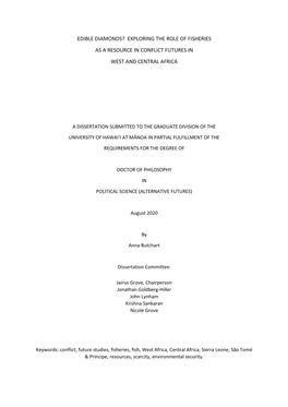 Edible Diamonds? Exploring the Role of Fisheries As a Resource in Conflict Futures in West and Central Africa