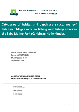 Categories of Habitat and Depth Are Structuring Reef Fish Assemblages