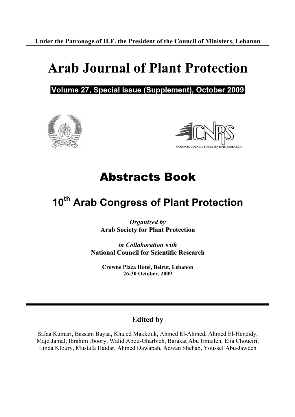 Arab Journal of Plant Protection