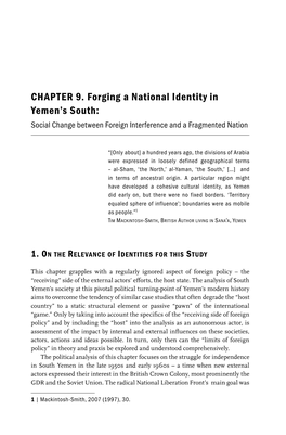 CHAPTER 9. Forging a National Identity in Yemen's South
