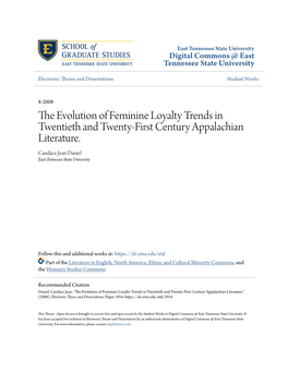 The Evolution of Feminine Loyalty Trends in Twentieth and Twenty-First Century Appalachian