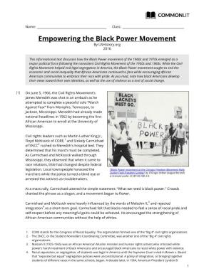 Commonlit | Empowering the Black Power Movement
