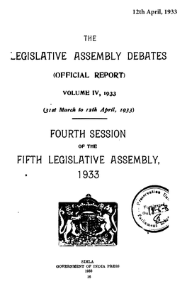 Legislative Assembly, • 1933