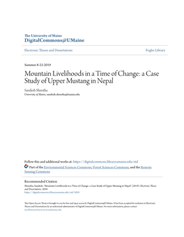 A Case Study of Upper Mustang in Nepal Sandesh Shrestha University of Maine, Sandesh.Shrestha@Maine.Edu