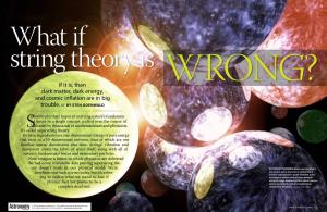 What If String Theory Is If It Is, Then Dark Matter, Dark Energy, WRONG? and Cosmic Inflation Are in Big Trouble