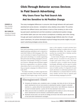 Consumer Click Through Behavior Across Devices in Paid Search Advertising