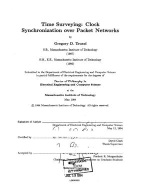Synchronization Over Packet Networks by Gregory D