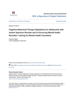 Cognitive Behavioral Therapy Adaptations for Adolescents With