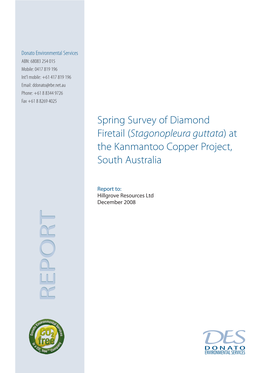 Diamond Firetail Survey 2009