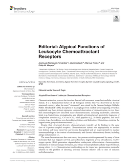 Atypical Functions of Leukocyte Chemoattractant Receptors