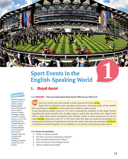 Sport Events in the English-Speaking World