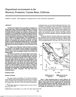 Depositional Environments in the Monterey Formation, Cuyama Basin, California