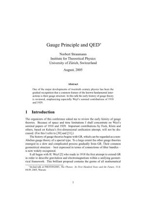 Gauge Principle and QED∗