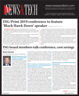 ING/Print 2019 Conference to Feature 'Black Hawk Down' Speaker