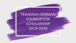 Tekamah-Herman Foundation Scholarship 2019-2020