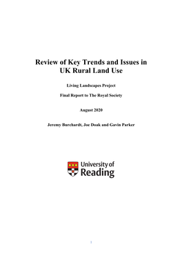 Review of Key Trends and Issues in UK Rural Land Use