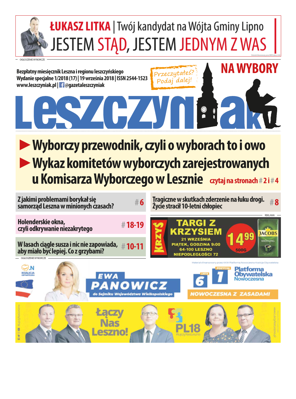 Wyborczy Przewodnik, Czyli O Wyborach to I Owo ►Wykaz Komitetów Wyborczych Zarejestrowanych U Komisarza Wyborczego W Lesznie Czytaj Na Stronach # 2 I # 4