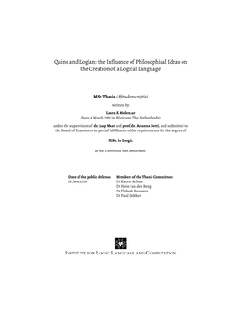 Quine and Loglan: the Influence of Philosophical Ideas on the Creation