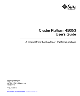 Cluster Platform 4500/3 User's Guide