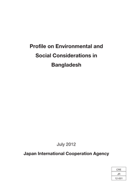 Profile on Environmental and Social Considerations in Bangladesh July 2012 July 2012