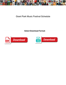 Grant Park Music Festival Schedule