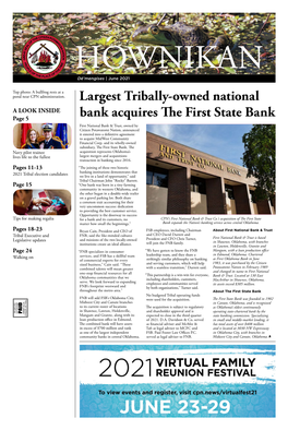Largest Tribally-Owned National Bank Acquires the First State Bank