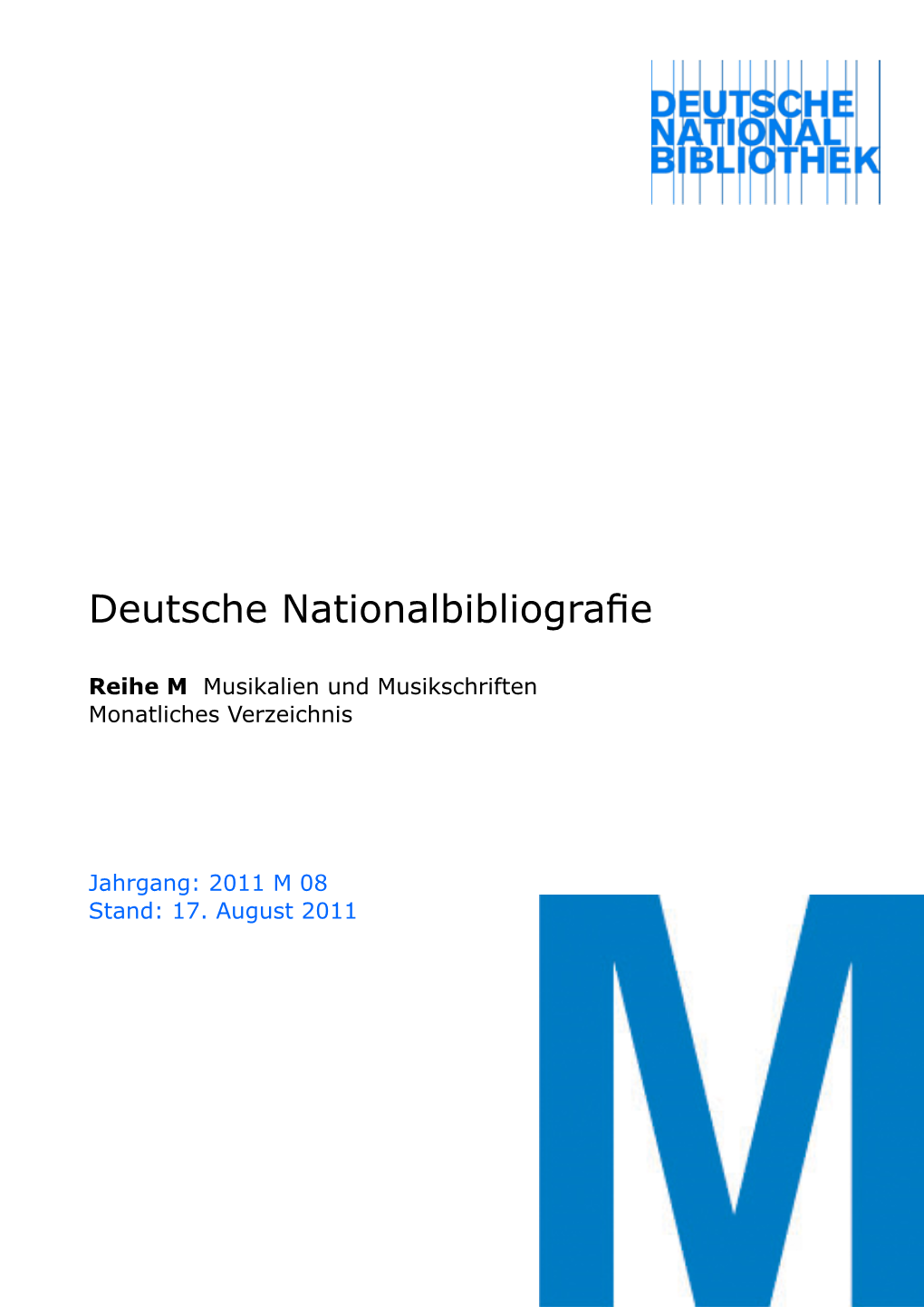 Deutsche Nationalbibliografie 2011 M 08