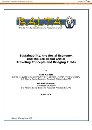 Sustainability, the Social Economy, and the Eco-Social Crisis: Traveling Concepts and Bridging Fields