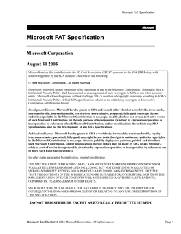 Microsoft FAT Specification