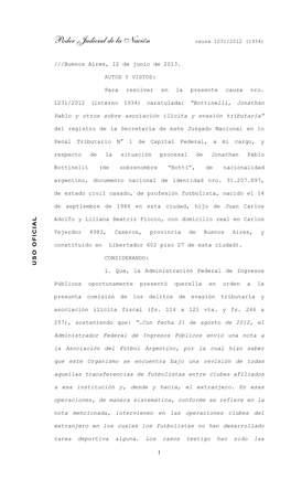 Poder Judicial De La Nación Causa 1231/2012 (1934)