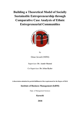 Building a Theoretical Model of Socially Sustainable Entrepreneurship Through Comparative Case Analysis of Ethnic Entrepreneurial Communities