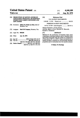United States Patent (19) 11) 4,166,189 Wald Et Al