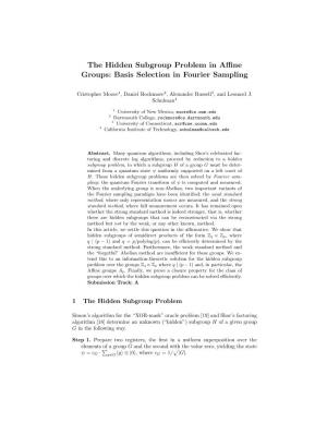 The Hidden Subgroup Problem in Aﬃne Groups: Basis Selection in Fourier Sampling