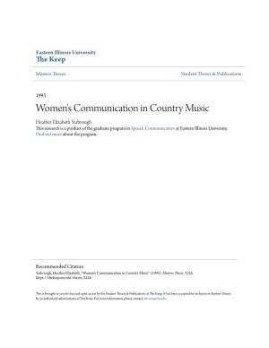 Women's Communication in Country Music