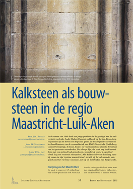 Kalksteen Als Bouw- Steen in De Regio Maastricht-Luik-Aken